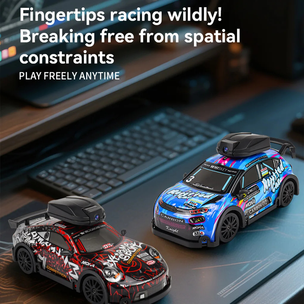 KIDDO KASTLE -  Remote Control MOKA 1:32 RC Drift Car with WiFi Camera | 2.4GHz 4WD 20KM/H High-Speed Racing Car with Replaceable Drift Tires, Road Blockers & USB Rechargeable Battery | Assorted Bus & Sports Car Models