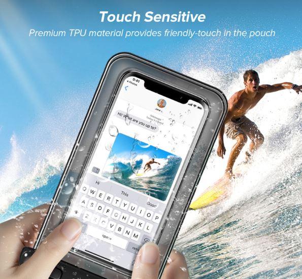Universal Transparent Waterproof Mobile Pouch Secure Case for Beach, Swimming & Rain