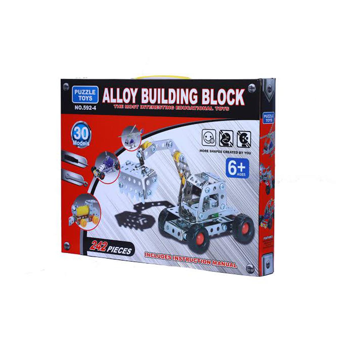 Alloy Building Block Puzzle Toys 242 Pieces- 30 Models - Multicolor