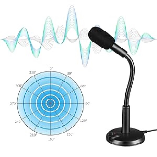 USB Microphone for Desktop Computer and Laptop ,Portable USB Condenser Mic With Adjustable Stand, Compatible with PC, Plug & Play, Ideal for Meeting, Online Class, Games. No Ratings