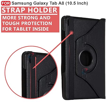 For CASE Samsung A8 2021 10.5" Cover Tablet Book Case, Tab Rotate 360" Book tablet Cover for Model X200 / X205/ X207