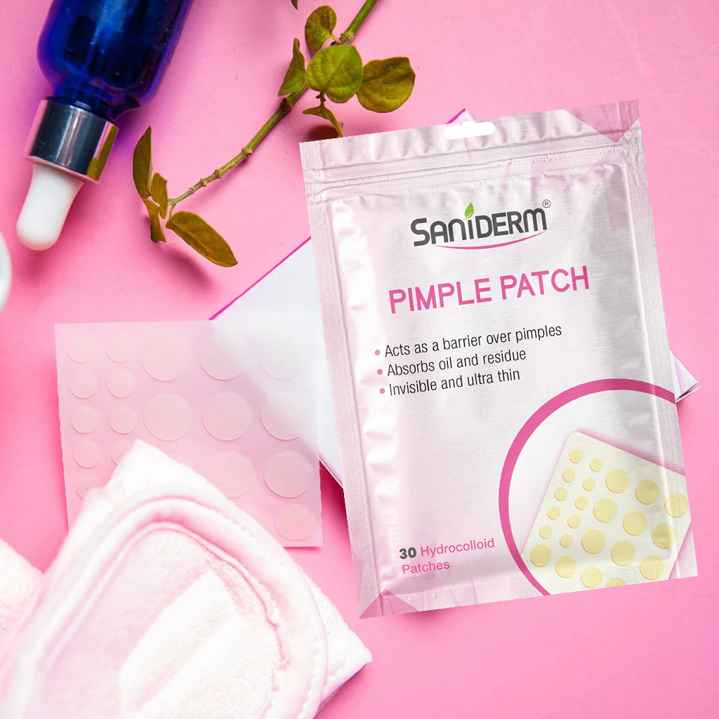 Saniderm Pimple Patch 30s | Fast-Acting, Invisible Pimple Patches for Clearer Skin | Acne Patch  | Hydrocolloid Technology | Suitable for All Skin Types