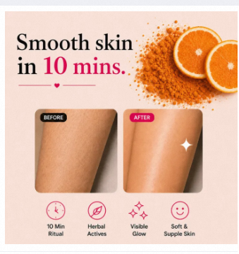 Mee Oow Club 4-in-1 Orange Body Hair Removal Powder Mask – Painless Herbal Wax | Tan Removal & Exfoliating Skin Care | Instant Hair Removal for Women & Men | Original 100%