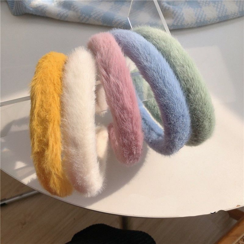 Dincior Hair Accessories Autumn Winter Simple Plush Hair Hoop Colorful