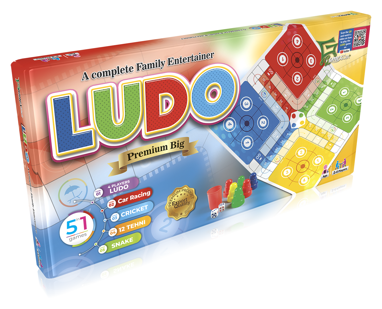 Ludo – 5 In 1 Premium Big Board Game Indoor Game