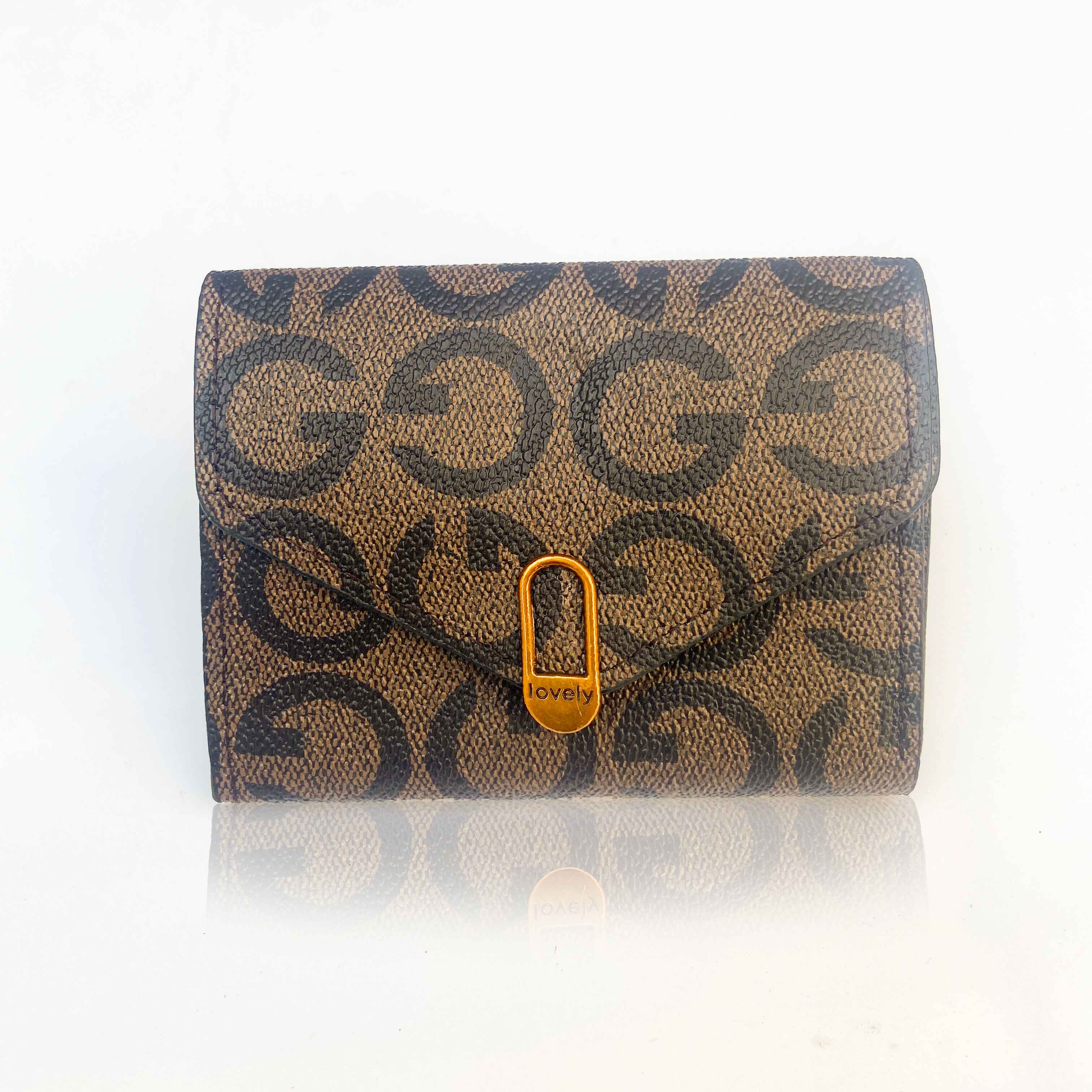 Korean Style Slim Trifold Faux Leather Wallet with Card Holder for Women
