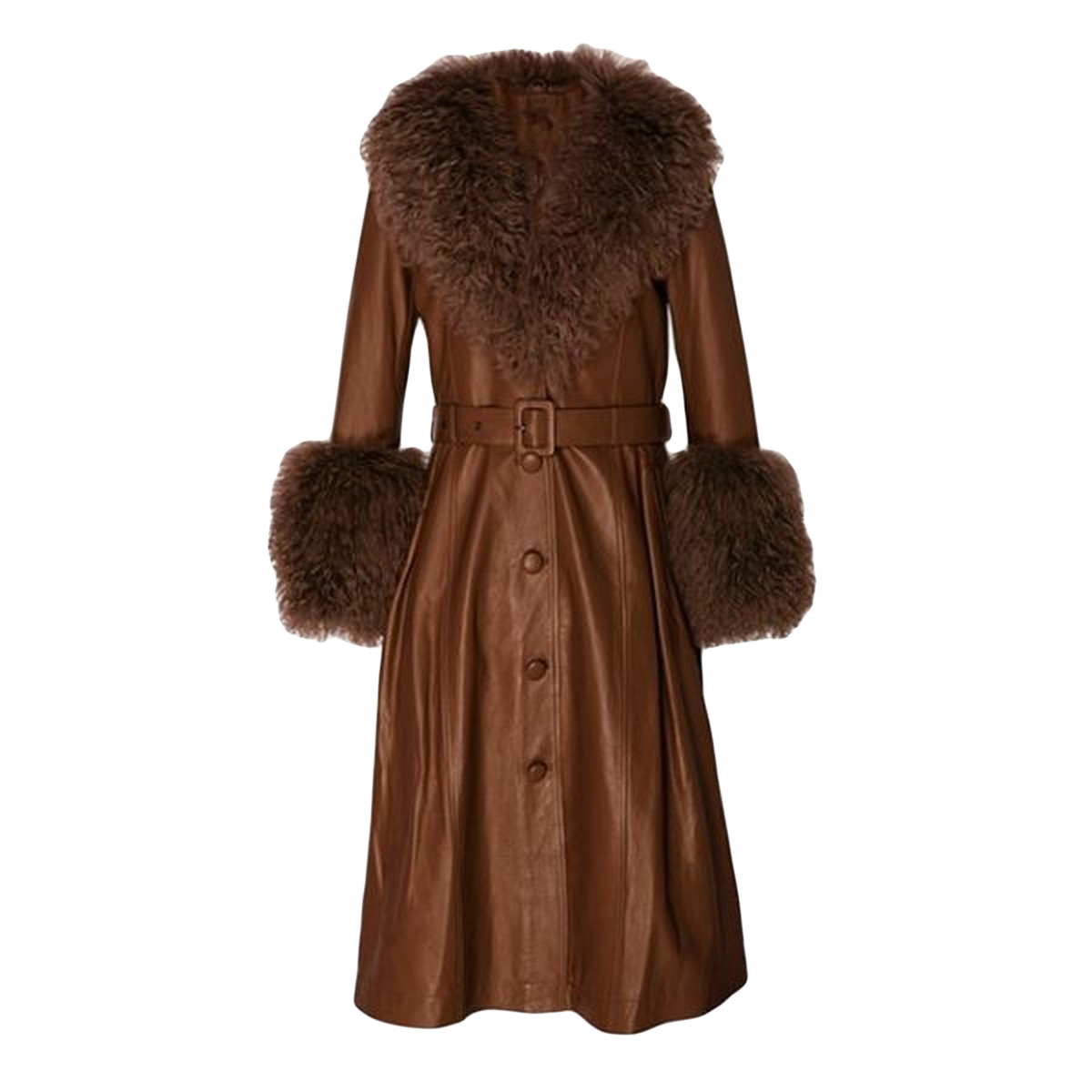 Foxy Shearling Trench Coat For Women
