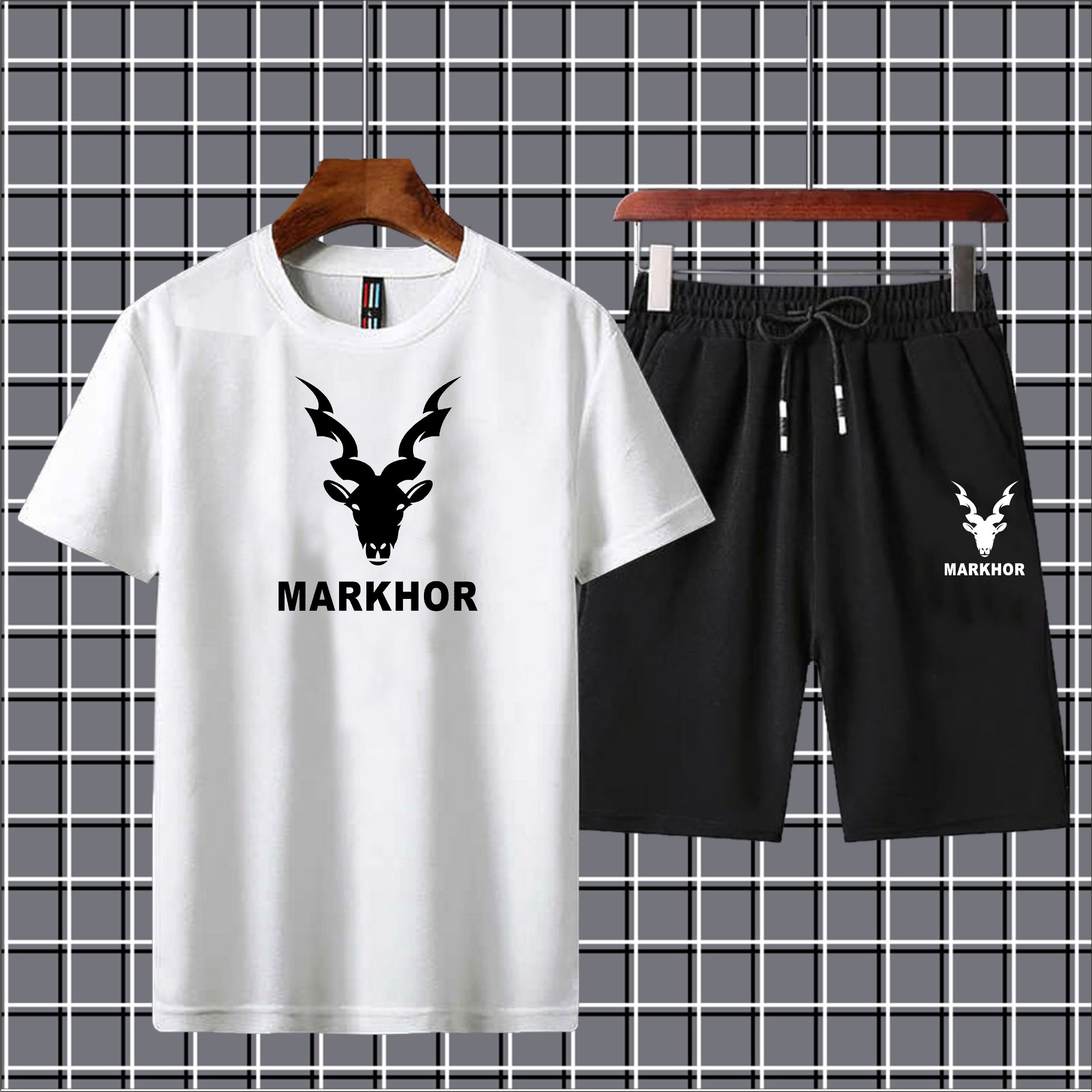 Markhor Printed Half Sleeves Summer Tracksuit For Boys & Girls T-Shirt & Shorts Gym Sports Outdoor Gaming Tracksuit for Men_Boys_Girls_Women Party Wear