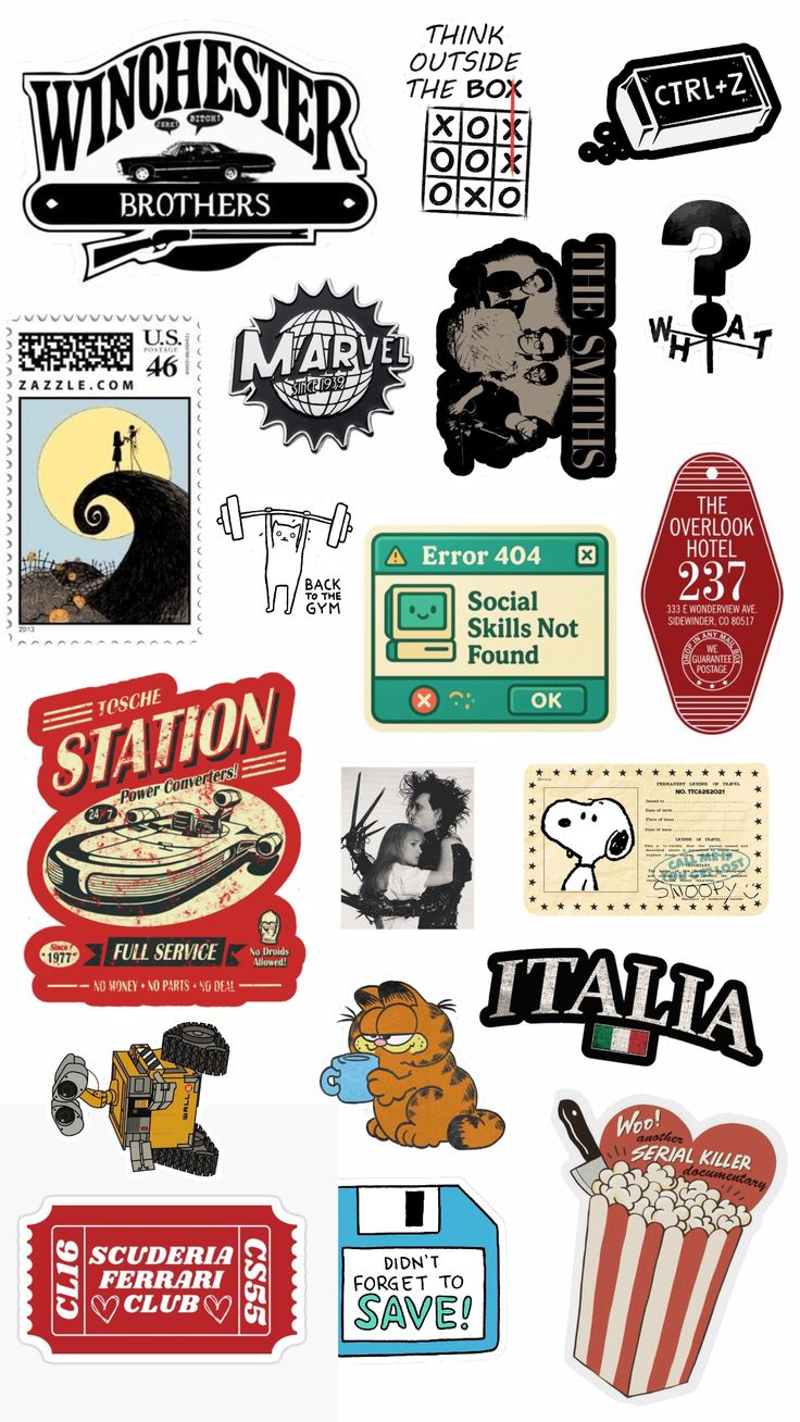Aesthatic Laptop Stickers | 18pcs Vintage Retro Mix | Removable No Residue | Perfect for Notebooks, Phone, Water Bottles Dairies For Girls and Boys Vibes price in Pakistan