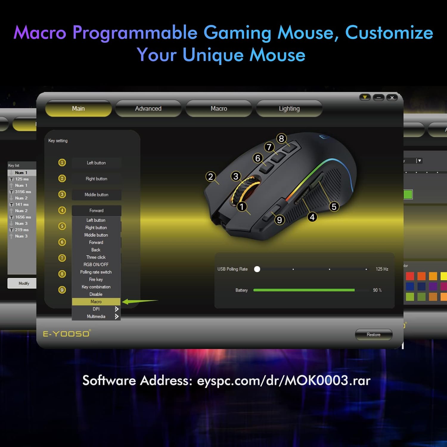 E-YOOSO X-11 Pro Tri-Mode RGB Wireless Gaming Mouse Black Rapid Fire 8000Dpi BT 2.4G and Wired Connectivity Supported 15 c9e25bc59952e8c01131ce9b754e51b0