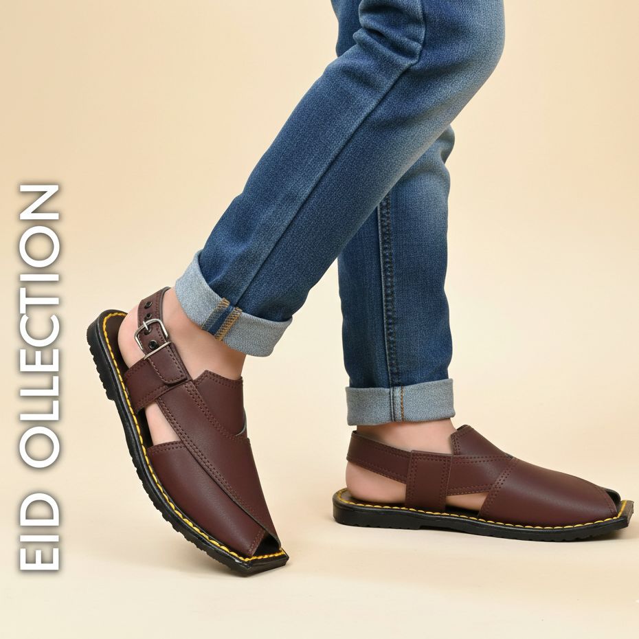 Handmade Peshawari Chappal For Men Summer Synthetic Leather Traditional Casual Comfort Style Multiple Color