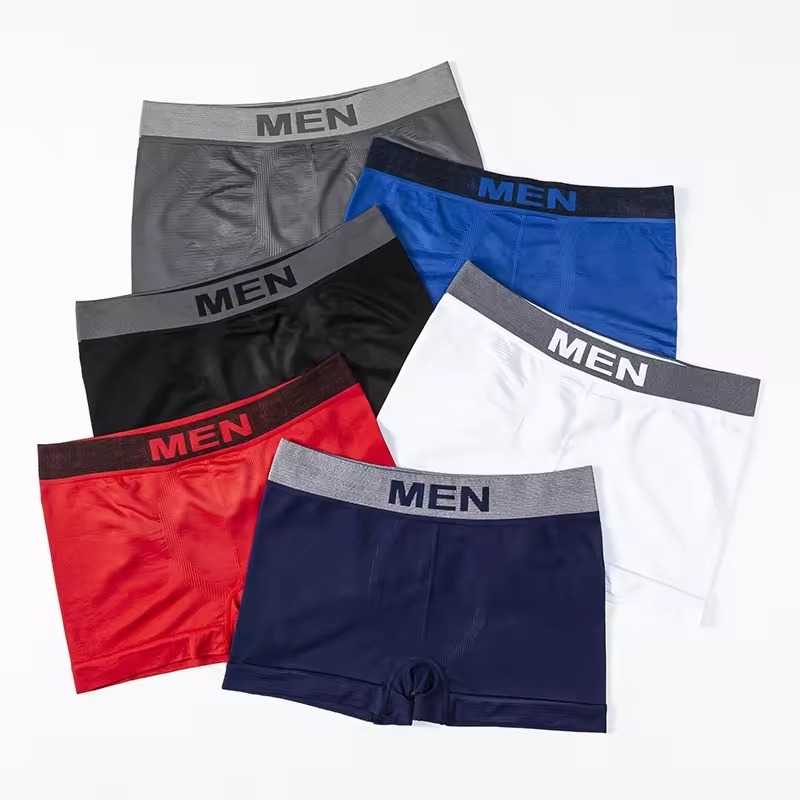 1 pc Mens High-Stretch Breathable Quick-Drying Boxer Underwear - Soft Skin-Friendly Polyester Fabric, High Elasticity, and Casual Daily Wear