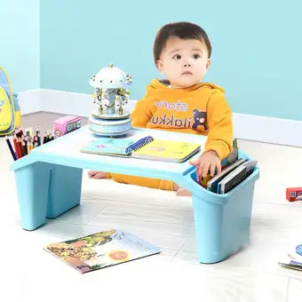 Plastic Cartoon Children Small Study Table With Storage Lap Laptop