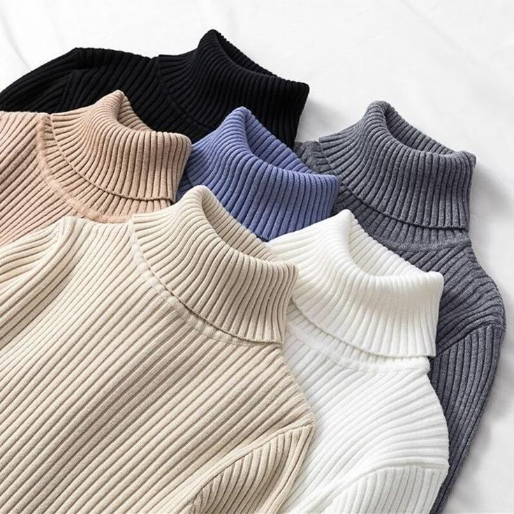 Hi - Neck  or Turtle Neck  Pack of 2   Plain random colors  Sweaters & Cardigans for Girls and Women especially for colder weather
