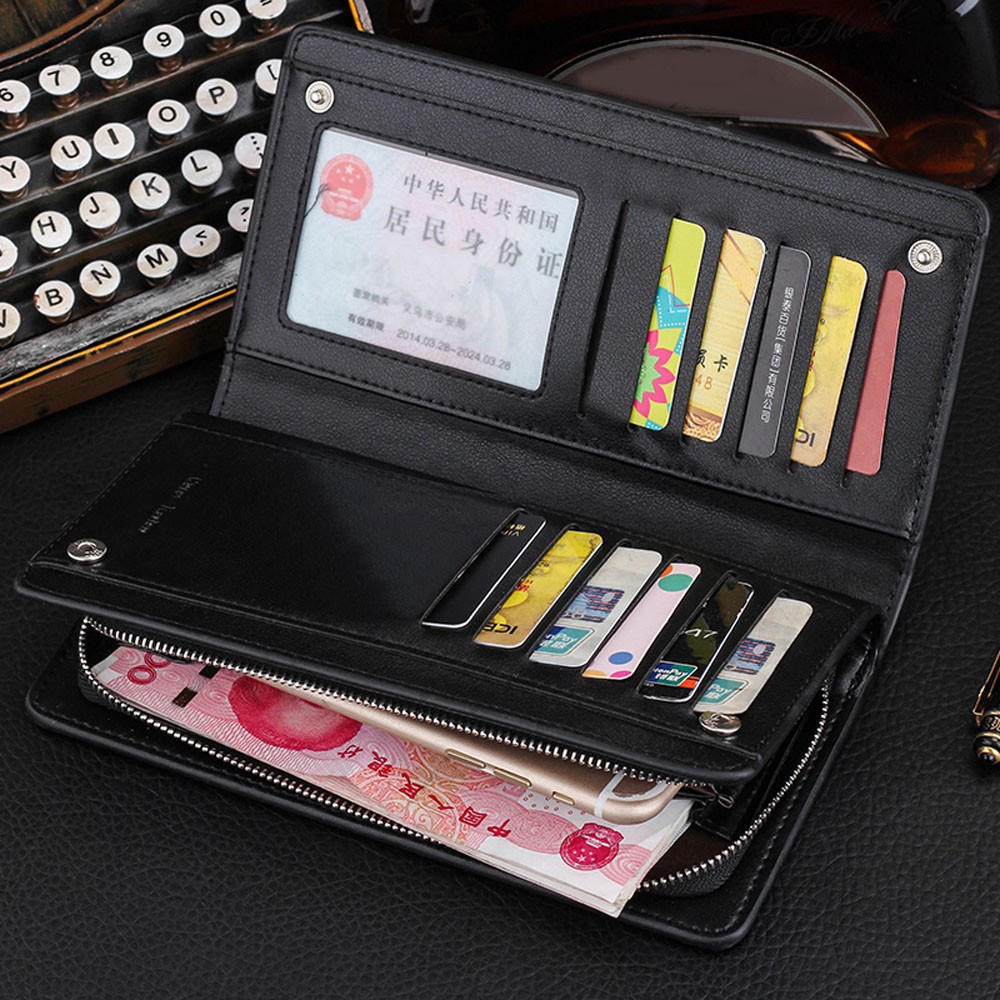 Premium Quality Bifold Mobile Wallets with ATM Cards Holder PU Leather Wallets for Women for Many Purposes with Wristlet and Zipper Pouch for Cash and Much More, Women Purse Hand Clutch Bag