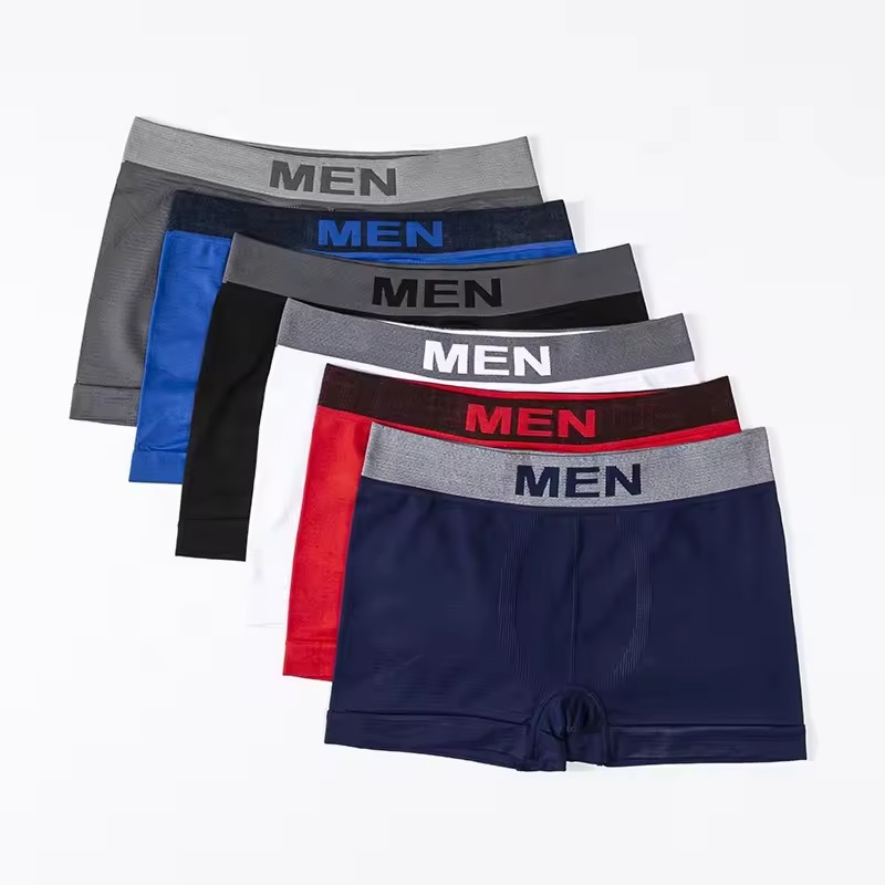 1 pc Mens High-Stretch Breathable Quick-Drying Boxer Underwear - Soft Skin-Friendly Polyester Fabric, High Elasticity, and Casual Daily Wear