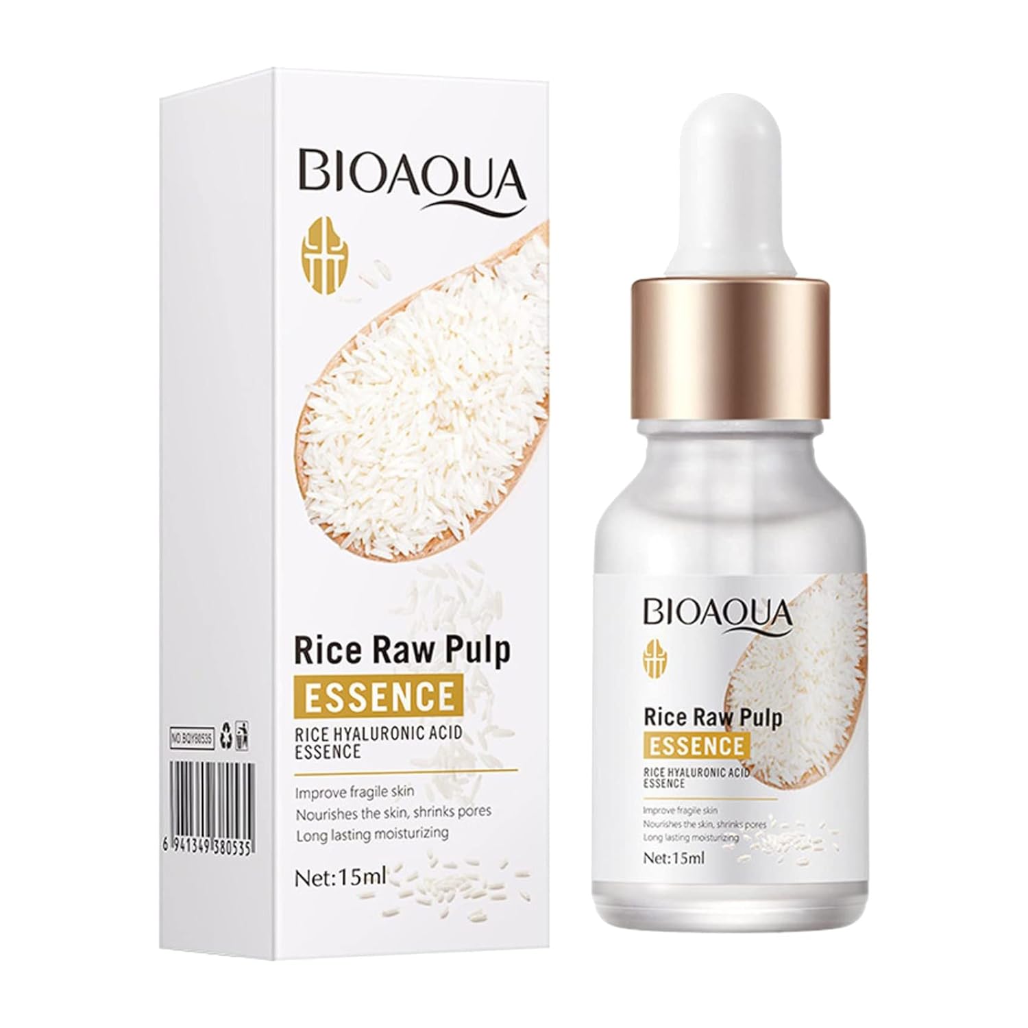 BIOAQUA Rice Raw Pulp Essence Serum Hyaluronic & Nourishing Face Serum 15ml BQY41012