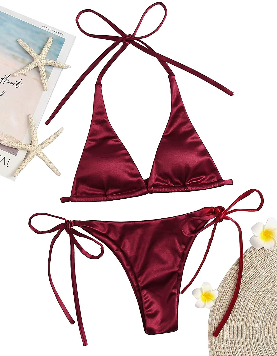 aldhani collection Women's Two Piece Bikini Set Sexy Swimwear Triangle Bandage Bathing Suit night wear dress price in Pakistan