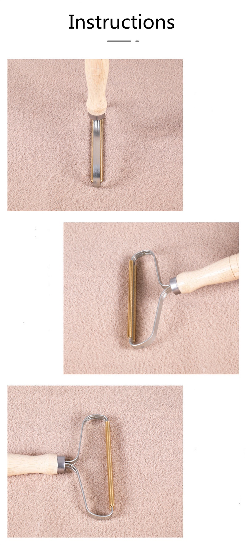 Wooden Epilator Sweater Clothes Shaver Fabric Clothes Sweater Lint Removers Manual Portable Wooden Lint Trimmer Comb Shaver