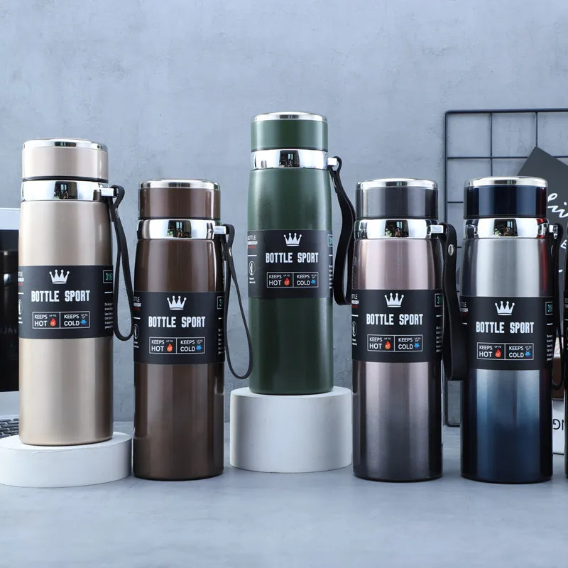 Imported Stainless Steel Thermos Bottle 800ml & 1000ml – Hot & Cold Insulated Water Flask for Gym, Sports, Office & Travel | Leakproof & Durable Vacuum Bottle