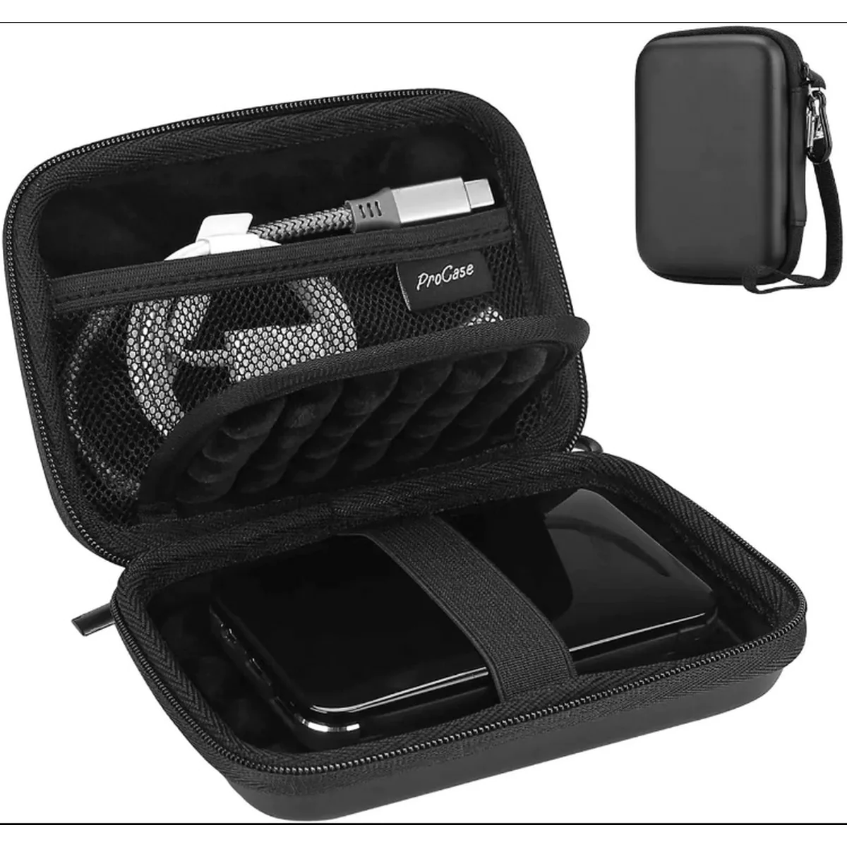 WD Shockproof Hard Carrying Case Bag For 2.5" External HDD Hard Drive - WD HARD POUCH HDD - External Hard Drive Carrying Case WD HDD SSD Bag - Handsfree case pouch - power bank Case - Mobile HDD Or SSD earbuds handsfree usb case pouch -Camera Case -