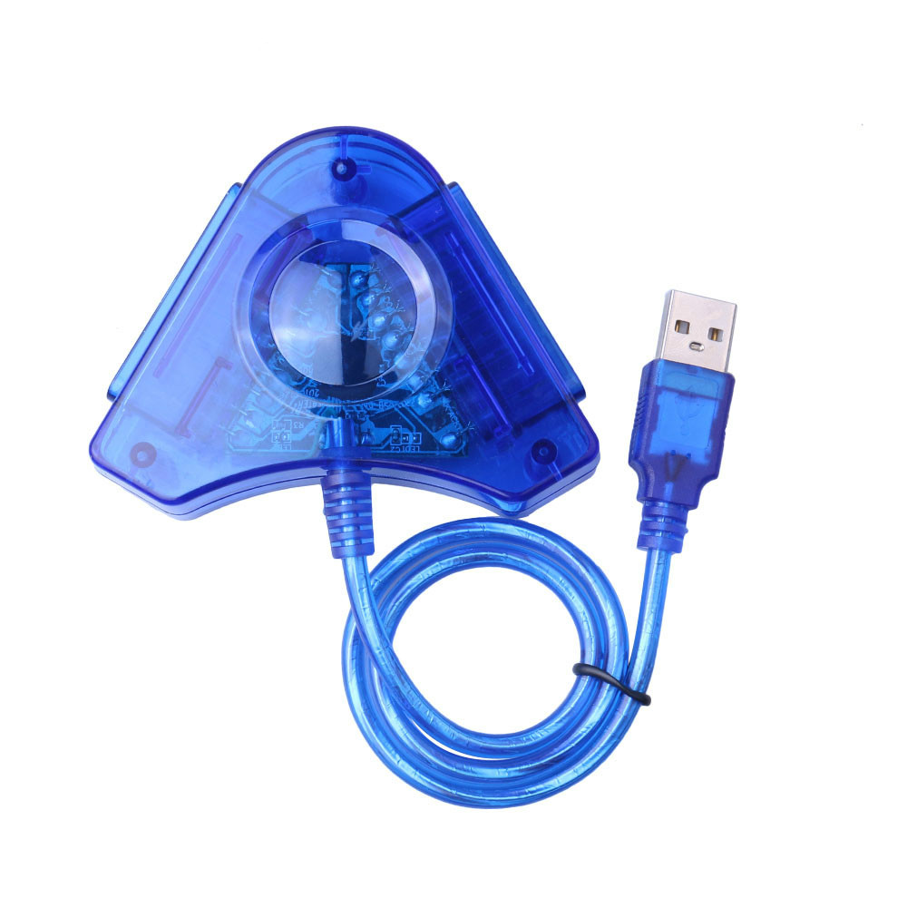 USB PS2 Player Converter USB Controller Gamepad Adapter Converter Cable for PlayStation 2 PS1 PS2 Joypad to PC Games Dual Ports
