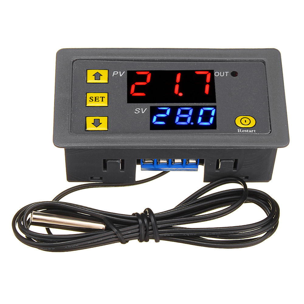 W3230 AC110-220V Probe Line 20A Digital Temperature Control LED Display Thermostat with Heat/Cooling Control Instrument