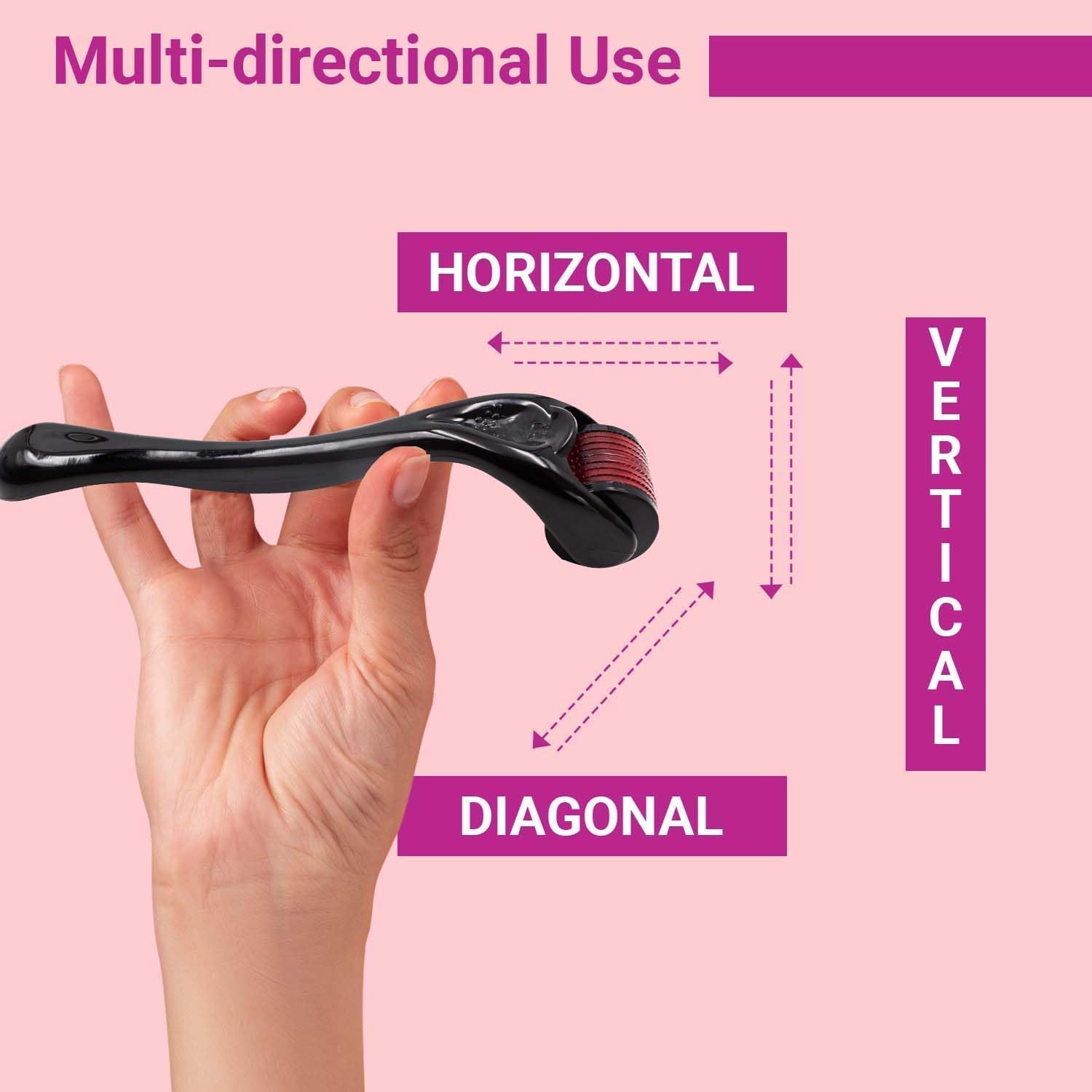 2 IN 1 Derma Roller With 540 Micro Needle Skin Therapy 0.5mm Natural Hair Treatment Effective Fast Growth Hair Care With 7 Days Hair Growth serum .