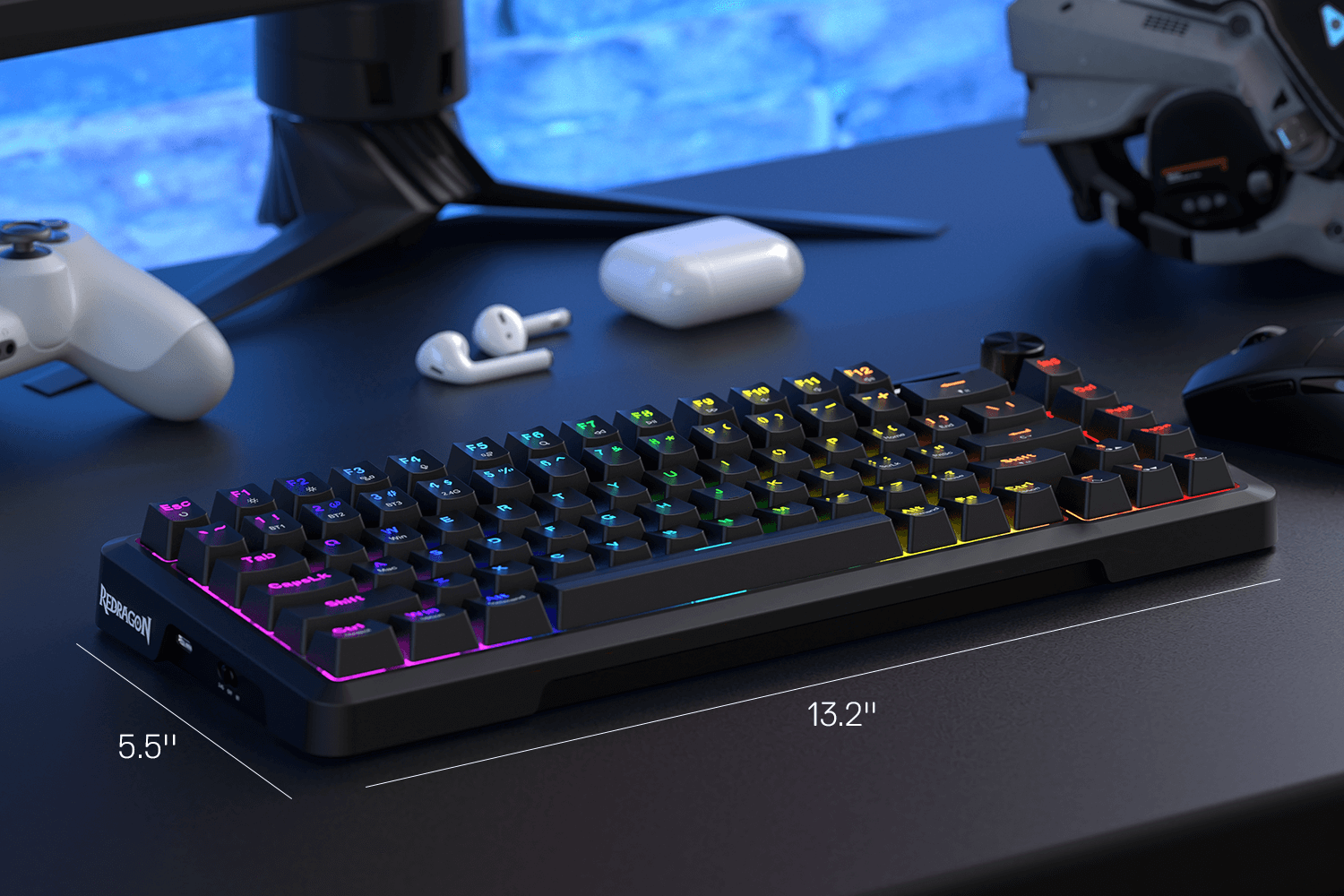 Redragon K724 PRO BEHEMOTH Wireless Mechanical RGB Gaming Keyboard 75% Layout 3-Mode Connectivity Linear Mint Mambo Switch 20 ca62f921d68cc4191a7aa54a72a1e4aa