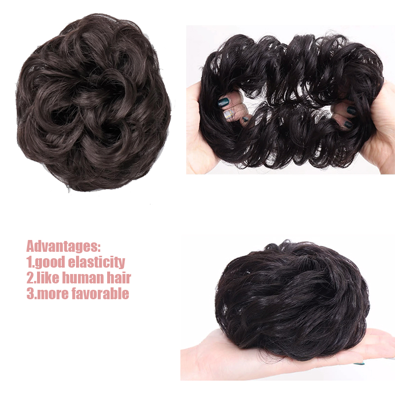 New Arrival Synthetic Bun Extensions Messy Scrunchies Hair Care Pieces for Women - Natural Brown Color