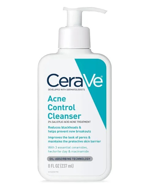 Ceravee Acne Control Cleanser 237ml | Deep Cleansing Face Wash | Facial Cleanser for Acne-Prone Skin | Daily Face Wash