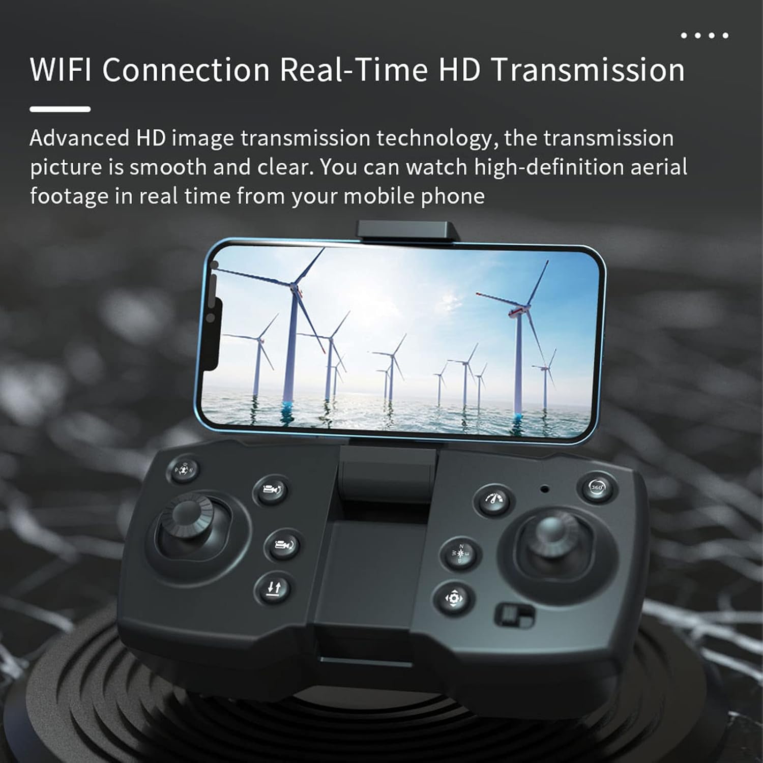 Drone with DM99 HD FPV Camera Remote Control with Altitude Hold Headless Mode Start Speed Adjustment, App Control, 3 Speed Gears, Gesture Control
