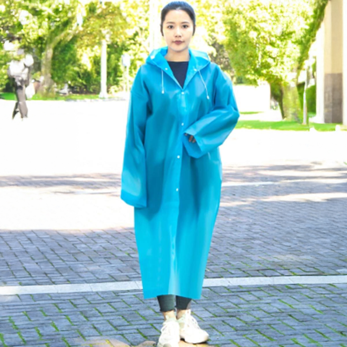 Waterproof EVA Rain Coat for Men and Women - Blue, White, Yellow, Pink, Free Size