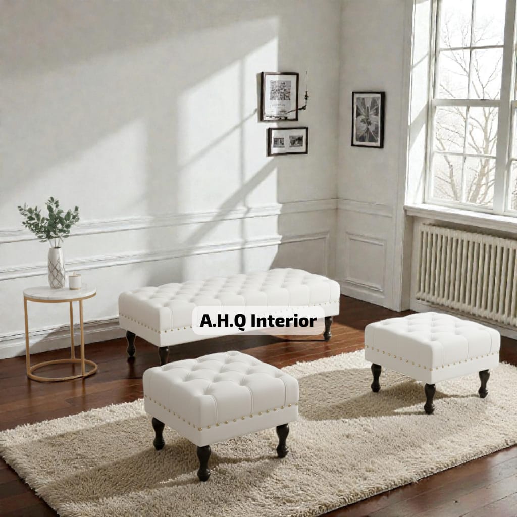 Elegant Tufted Sofa in Linen Upholstery, 2/4 Seater, Multi-Color Pattern, High-Quality Living Room Furniture