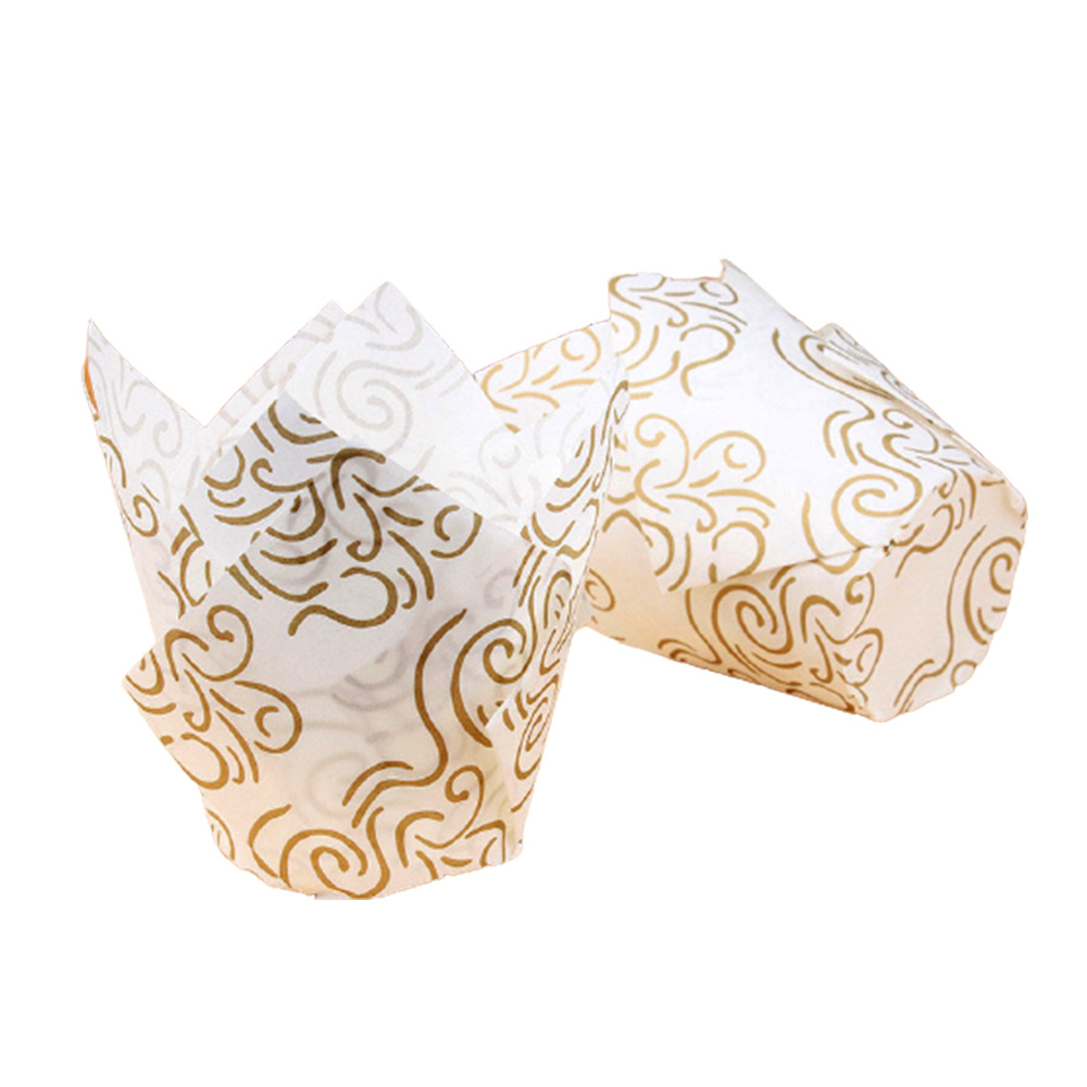 50Pcs Tulip Muffin Cupcake Paper Cups Oilproof Cupcake Liner Baking ...