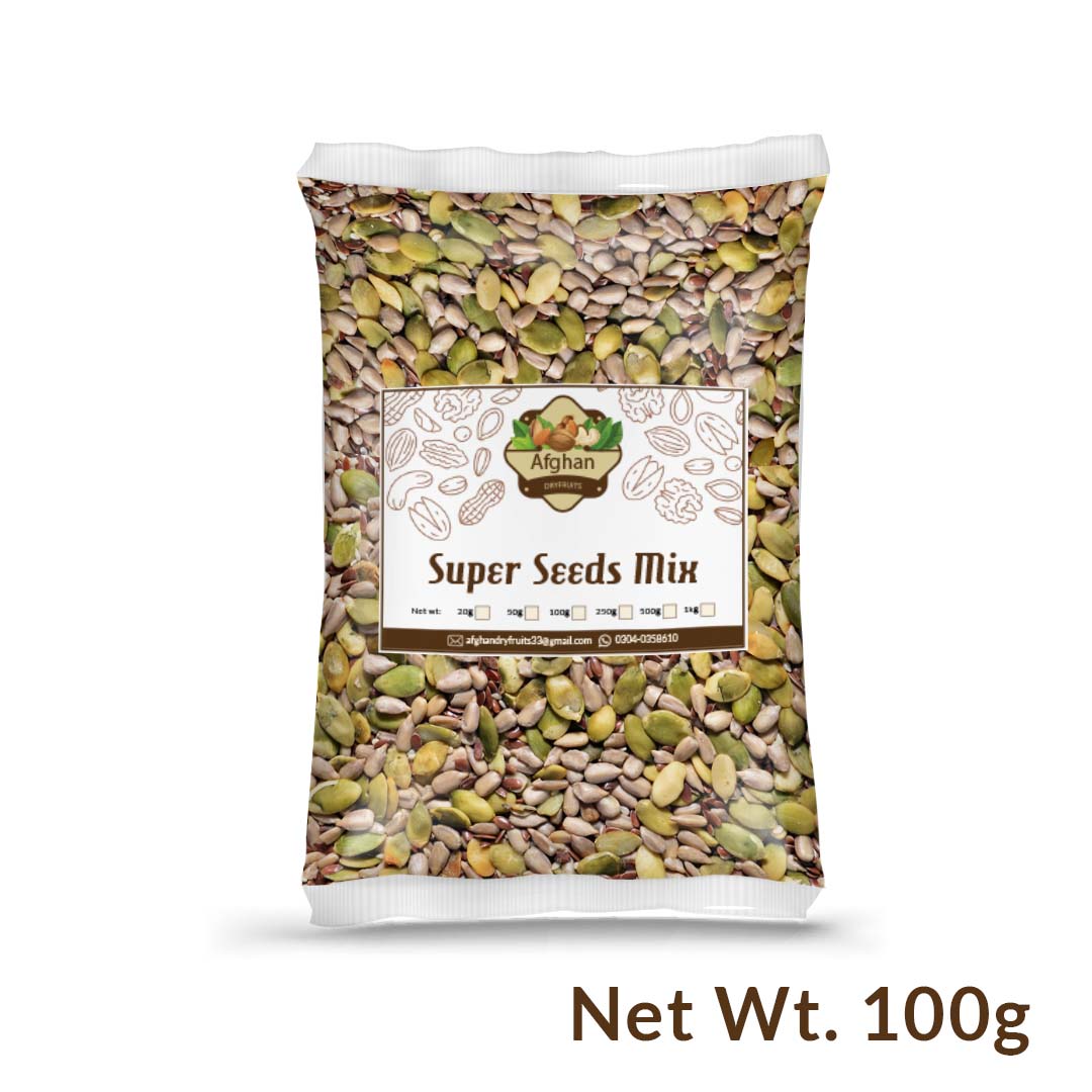 Super Seeds Mix / 4 Mixed Seeds - 100g (Pumpkin ,Sunflower ,Seasame ,Flaxseeds)