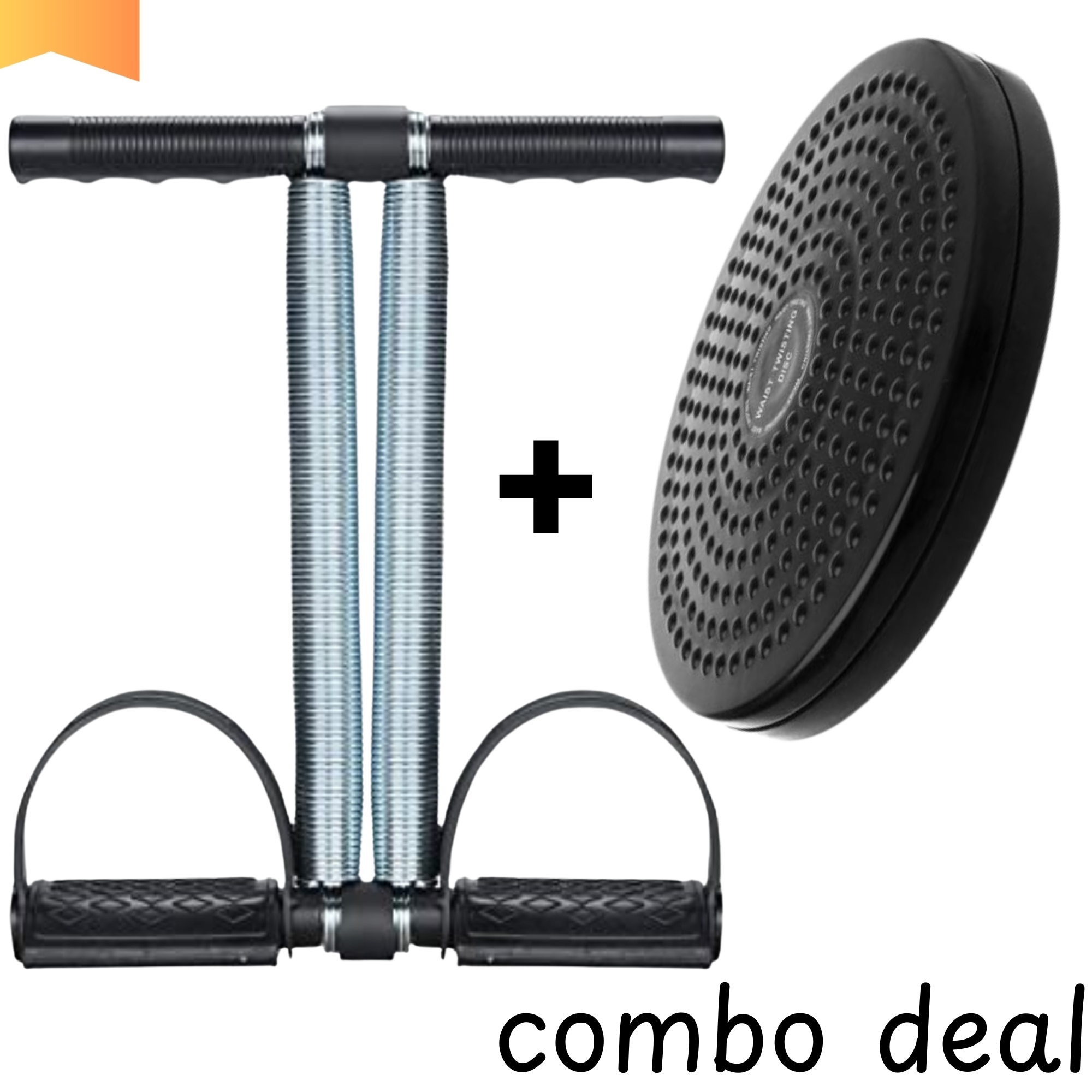 COMBO DEAL TWISTER EXERCISE MACHINE ABS ROTATING DISC AND DOUBLE SPRING TUMMY TRIMMER HOME GYM FITNESS EQIUPMENT