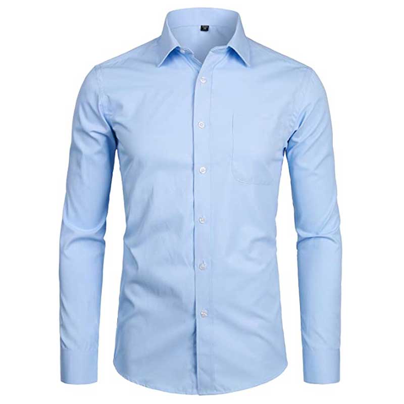 Men s Sky Blue Slim Fit Dress Shirts Slim Fit Long Sleeve Brand Shirt Men Cotton Top Quality Business Formal Shirt with Pocket Nightmaree Daraz.pk