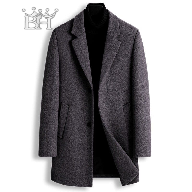 Woolen Peacoat for Men and Women - Single-Breasted Winter Trench Coat