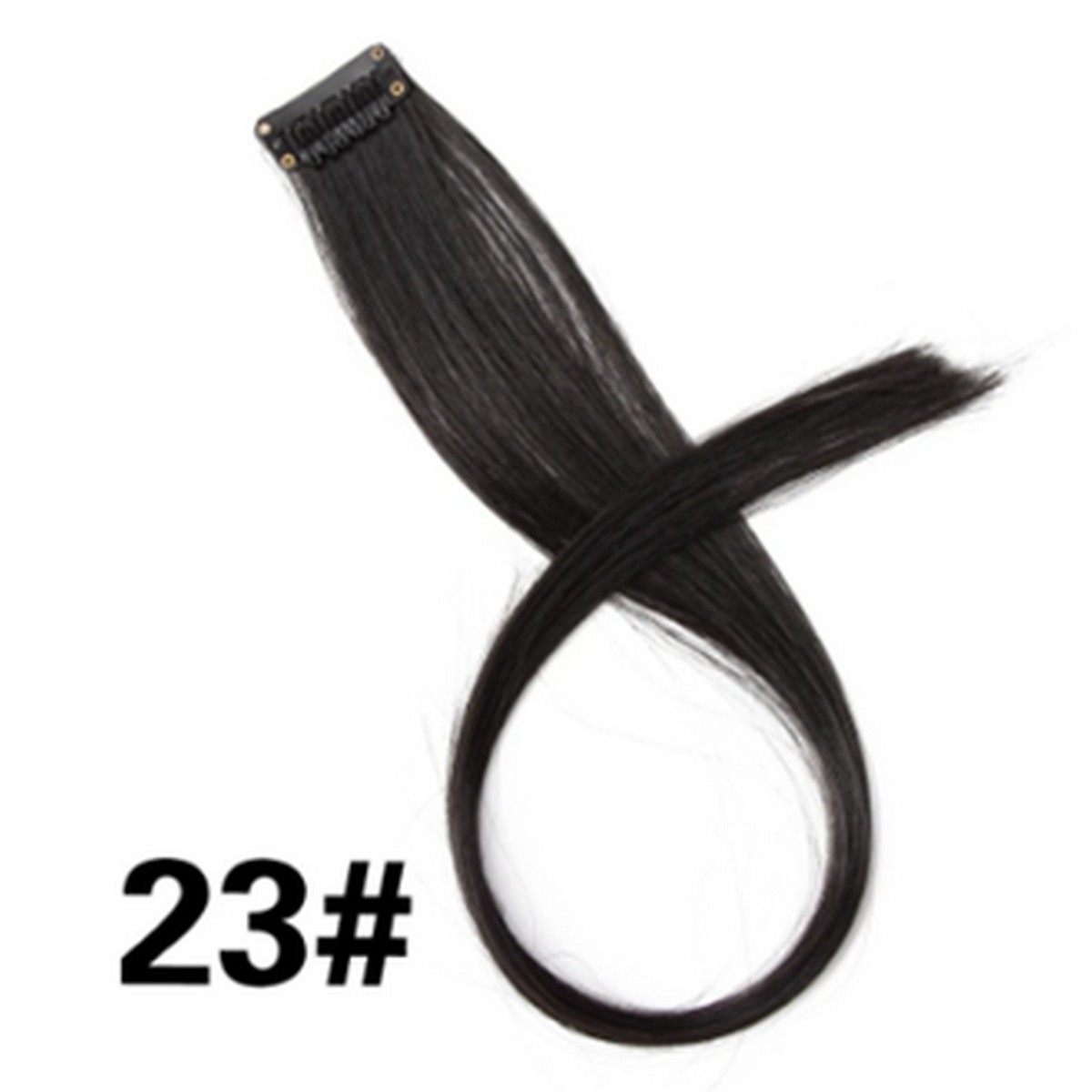 Pack Of 6 Long Straight Synthetic Clip in on Hair Extensions Piece Bundle Offer