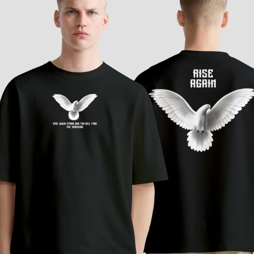 Drop Shoulder Rise Again T-Shirt for Men Best Quality Comfort Short ...