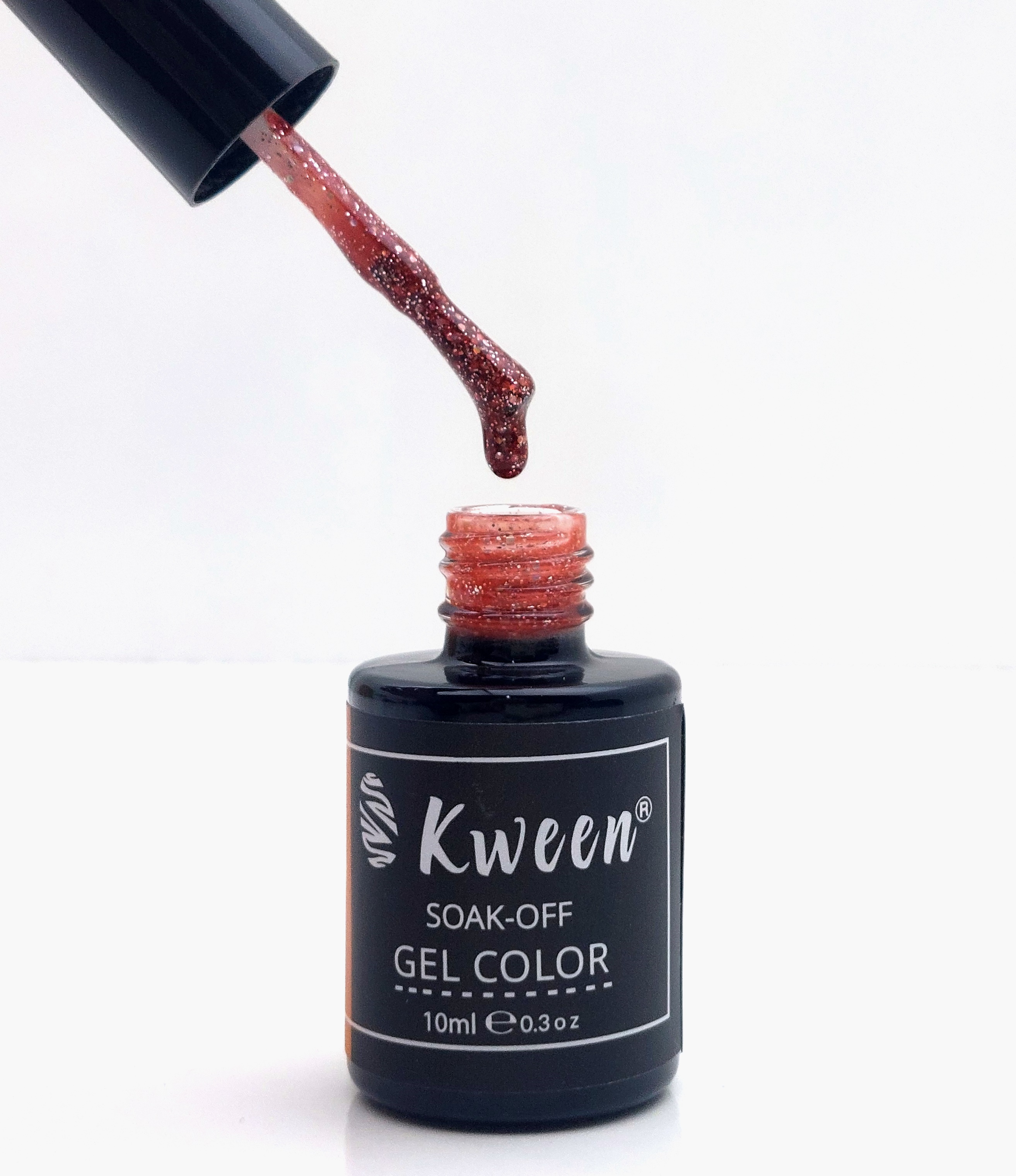 KWEEN Brown Shinny glitter Gel Polish Uv Glitter Gel Nail Color Soak Off For Nail art
