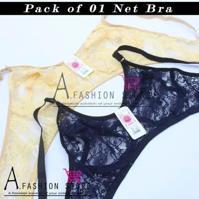 Soft Net Jersey Stuff Transparent Bra Brief Blouse Brazier Brassiers For  Girls & Womens In Pack 2