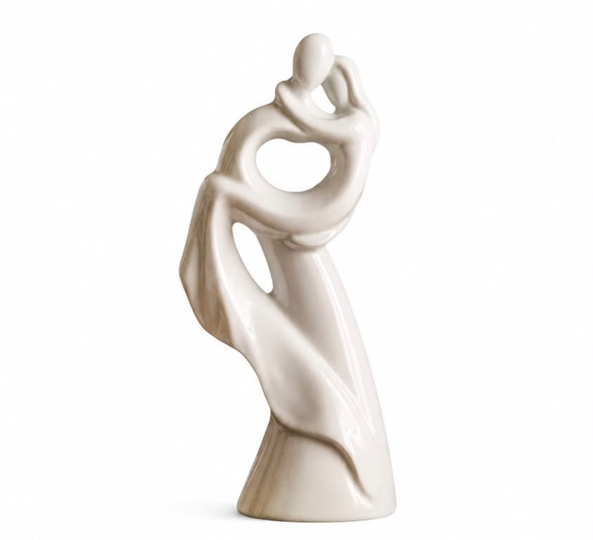 Small Abstract Couple Embracing Sculpture | Concrete Home Decor |