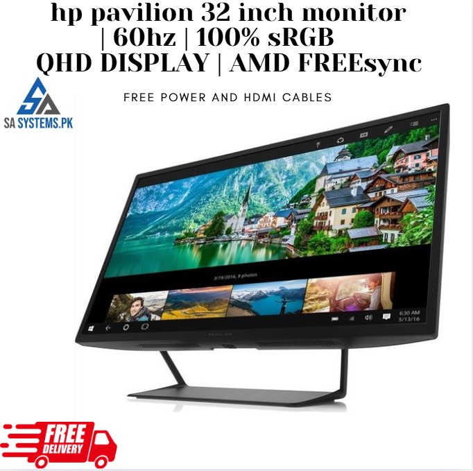 HP Pavilion 32-Inch QHD LED Monitor – 2560×1440 Resolution, HDMI