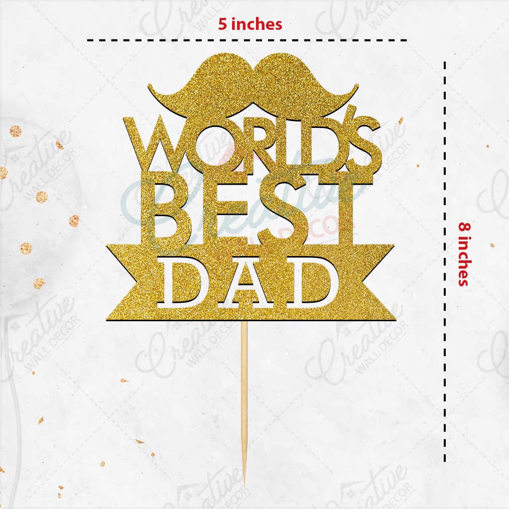 Best Dad Cake Topper for Cake Decoration, Fathers Day Birthday Toppers