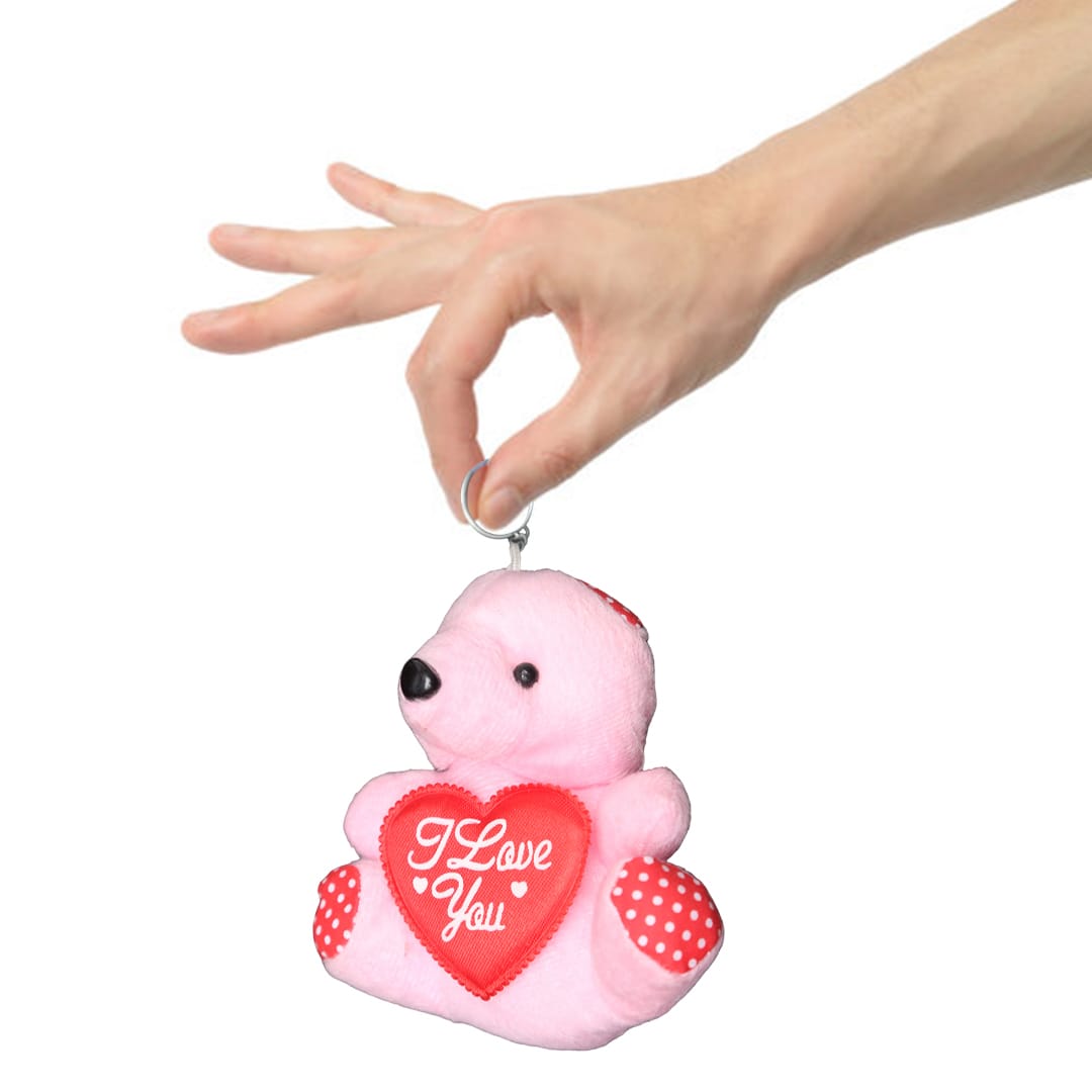 Cute Stuffed Animal Bear Pendant Plush Teddy Bear Keychains Small Cute Teddy Bear (with key-Chain & Lock-Chain)
