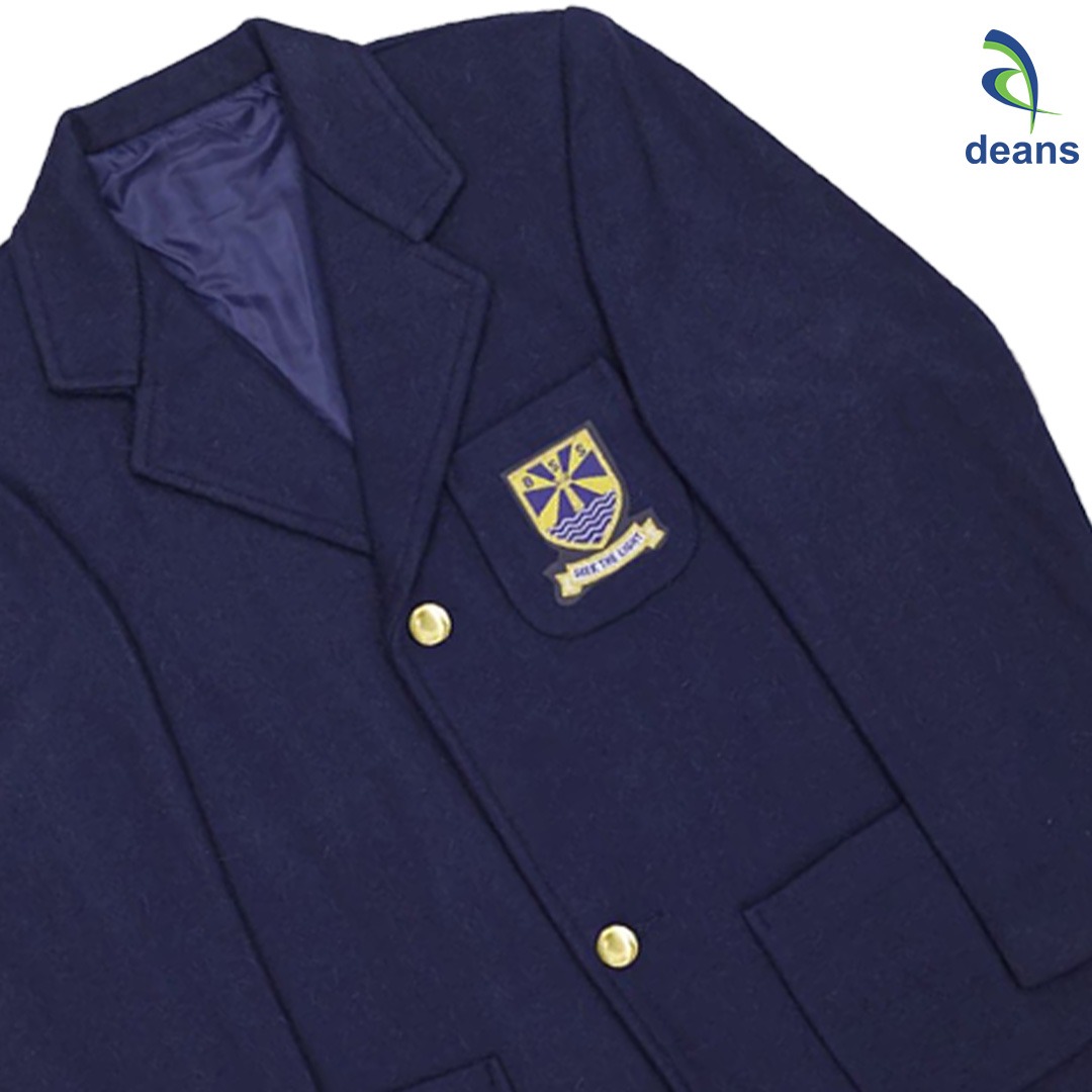 Beaconhouse School Blazer Navy Blue by Deans Uniforms - Navy Blue Blazer Jacket Slim Fit Casual ,Long Sleeve Blazer For Boys -Blazer for Schools