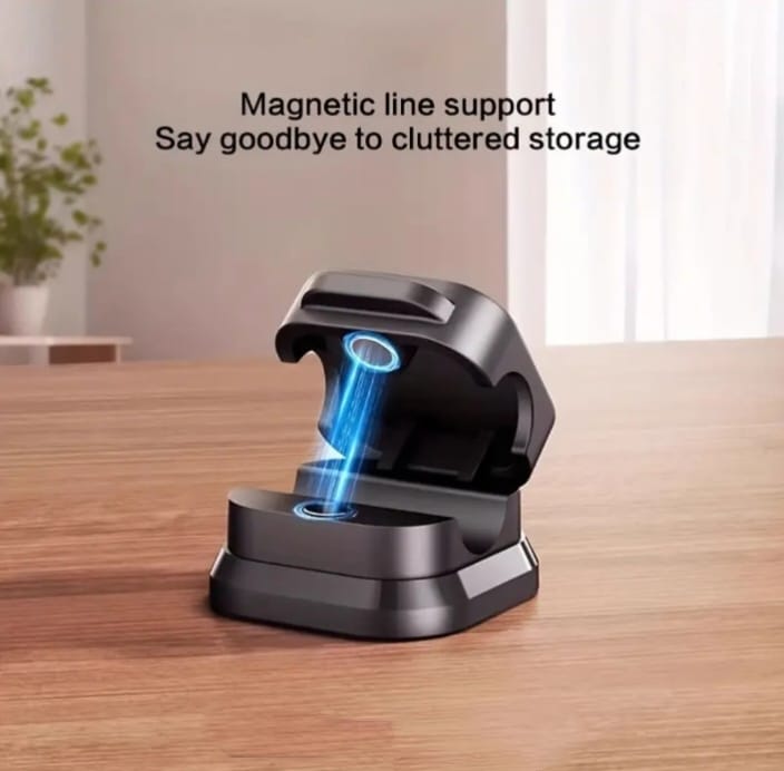 Magnetic Cable Clips, Cable Holders, Desktop Cable Management, No-Drill Self-Adhesive Clips, Adjustable And Non-Slip Wire Organizers, Hidden Phone Charging Cable Stands, Suitable for Home Office Desks.