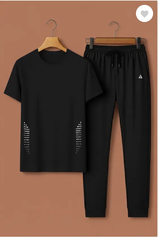 SA Trader's Men's Clothing Summer Breathable T-Shirt and Black Trouser Gym wear and comfortable - Summer Tracksuits For Men - Summer Tracksuit for Men